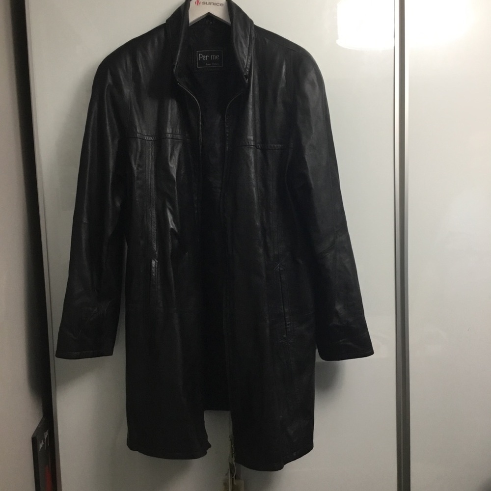 Per Me Long Leather Jacket